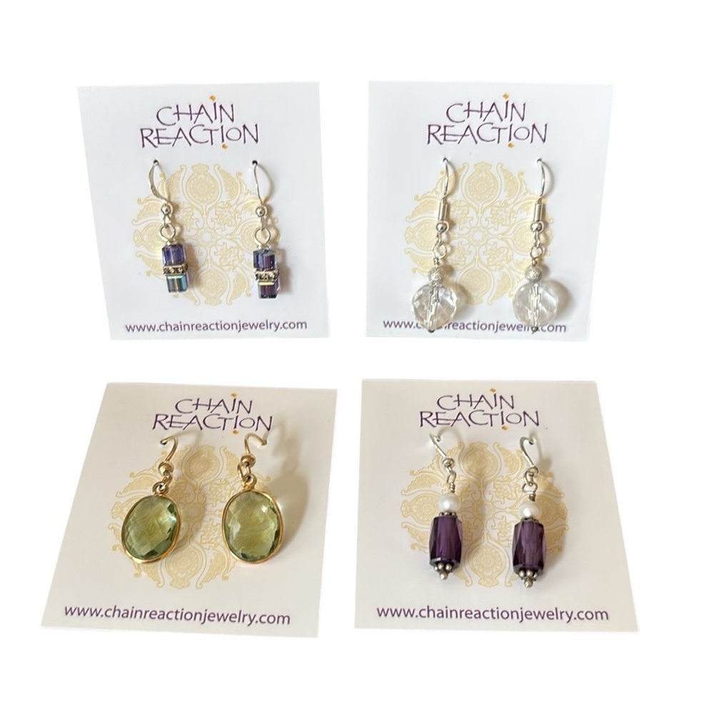 4 Pairs Crystal Earrings Bundle NWT‎